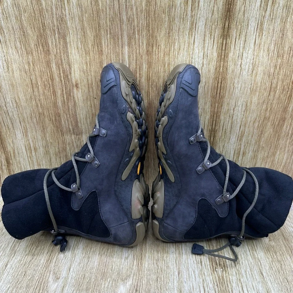 Merrell Forecast Tug Winter Boots Women's Size 8 Black Suede Faux Fur Lined